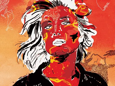 Summer with Monika actor face fine arts illustration markers monica vitti movies portrait scribbles summer