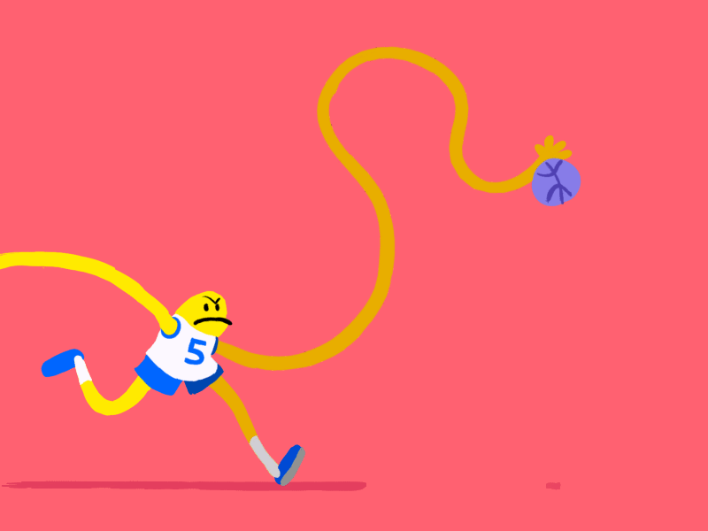 Hello Dribbble animation basketball character debut drawn framebyframe