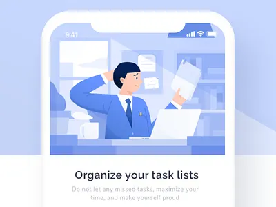 Project Management Landing Page app blue clean illustration iphone landingpage mobile people project room simple