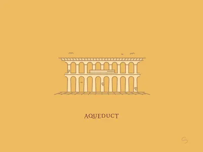 Roman Aqueduct adventure aqueduct architecture espana history illustration minimal roman empire segovia spain travel vector