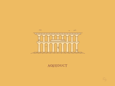 Roman Aqueduct adventure aqueduct architecture espana history illustration minimal roman empire segovia spain travel vector