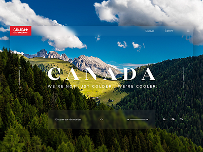 Canada Tourism Landing Page canada concept holiday layout tourism ui ux web design