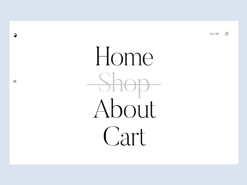 Menu Animation concept interaction design luxury principle prototype serif ui ux web design