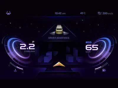 Car HMI blue car cool hmi