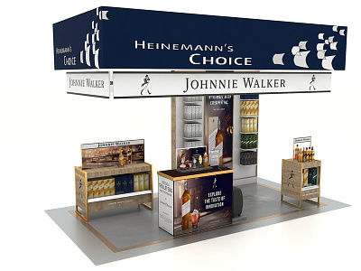 Johnie Walker For the Heinemann`s Choice Brand corona package design 3d design 3ds max