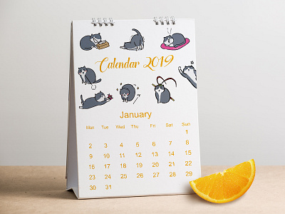 Cat Desk calendar calendar cat desk freehand photoshop