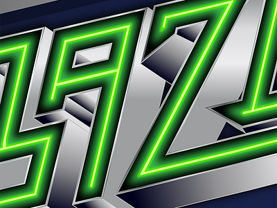 Is it Laser or Lazer! game laser lettering logo neon typography wip تايبوجرافي خط