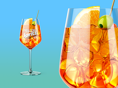 Spritz Cocktail Glass Mockup cocktail spritz