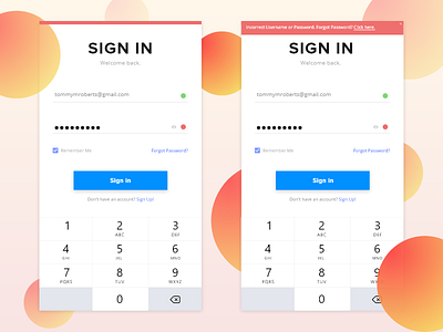 Sign in failure adobe xd desktop illustrator interaction interaction design iphone photoshop sign in ui user interface ux xd