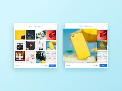 Upload Image gallery grid image photos popup preview selection upload