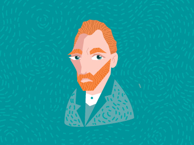 Vincent van Gogh artist character character design digital art flat illustration illustrator modern art portrait van gogh vincent van gogh