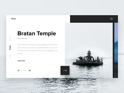 Dolan Travel Landing Page explore landing minimal monochrome nature place travel ui ux web webdesign white