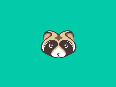 Raccoon animal design forest illustration logo mascot raccoon snout