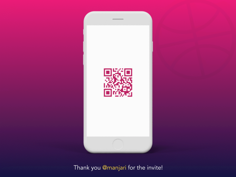 QR Code Animation - Hello Dribbble! after effects animation app app interactions hello dribble invite loader mobile motion graphics qr code splash ui