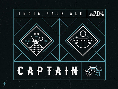 Captain Keg Sticker beer beer package branding emblem keg linework logo mark package sticker vector