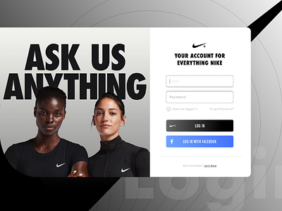 Nike+ Login Page nike nike login nike login page nike plus nike ui