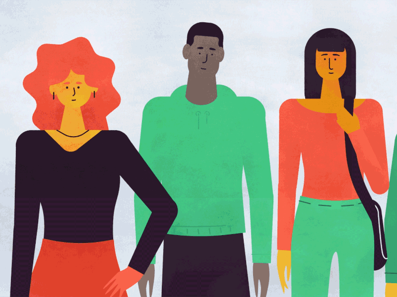 Fair Finance Guide animated animation characters fair finance flat green guide people red texture vector