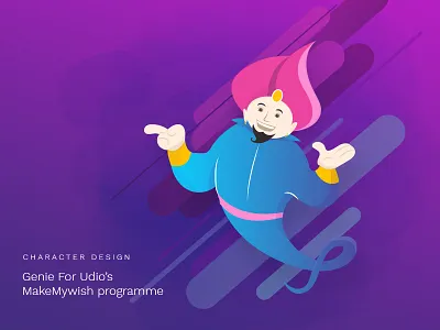 Genie character design genie illustration wallet wish