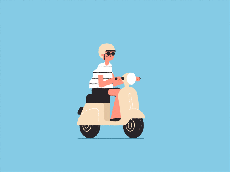 Summer Feeling animation flat illustration motion motorcyle summer vespa