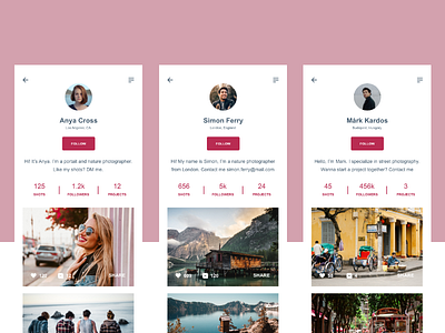 Daily UI :: 006 - User Profile app photography ui ui design user profile