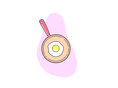 Omelette art breakfast colour design flat illustration omelette