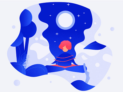 Meditation cloud inspiration leaf meditation moon nature star stars tree trees