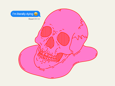 I'm literally dying 😩 design graphic harryvector heatwave hot illustration imessage minimal red skull tumblr typography