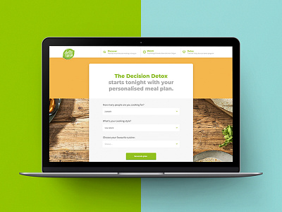 Hello Fresh Decision Detox design desktop digital layout sketch ui ux webdesign website