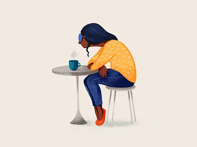 Coffee brush character coffee illustration texture