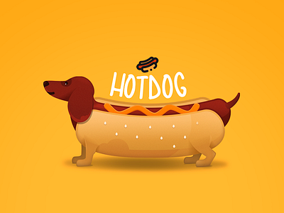 Hotdog Illustration coreldraw dog dribbble hotdog illustration photoshop yellow