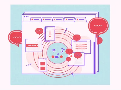 Web overload cartoon computer design illustration internet mobile design texture textures ui