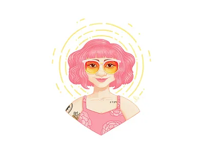 Summer Self Portrait character design ipad pro pink hair procreate self portrait