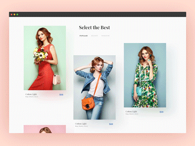 Parallax for a Grid aftereffects animation clean fashion interactive minimal parallax shop store template woo wordpress