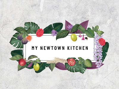 Logo and illustrations for My Newtown Kitchen branding floral food fruit graphic design graphic designer illustration illustrator logo nature plants wellness