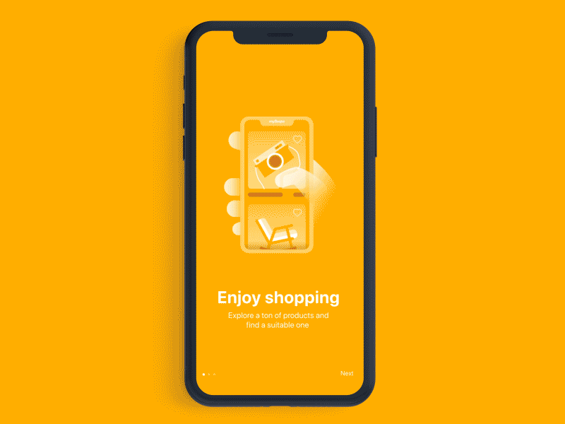 Myloqta app onboarding gif illustration marketplace onboarding sell shop splash