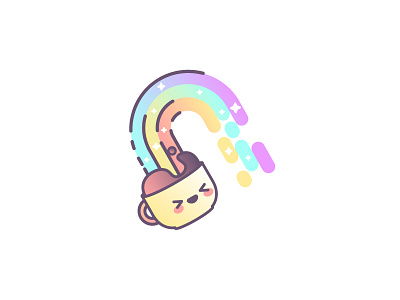 Magical Rainbow Coffee Cup coffee cup cup cute gradients lines rainbow