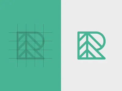 Redwoods branding forest geometric letter r logo lighting logo minimalist r logo simple wood