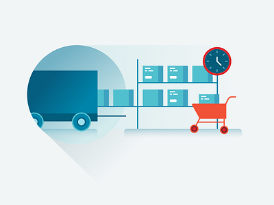 Weigandt blue box brand car cart clock orange time trailer transparency truck web