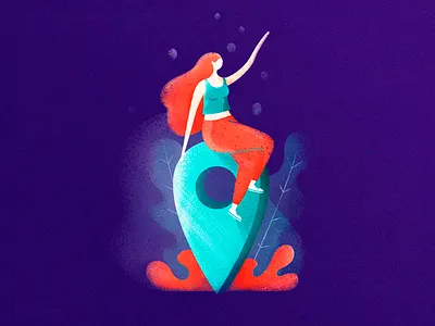 Find Location girl icon illustration location people
