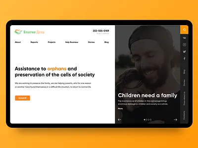 Design for a charity site charity design interface ui web