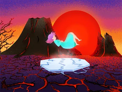 hot summer hot illustration summer the volcano