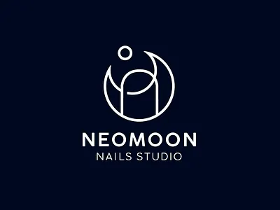 Neomoon logo logotype moon nail