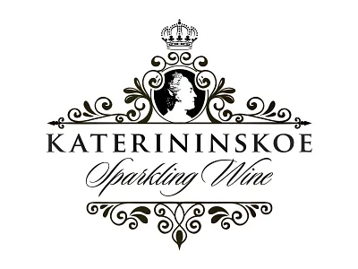 Logo Katerininskoe Sparkin Wine branding drink label lettering logo vintage wine