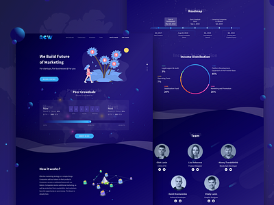 Smart Marketing on Blockchain bitcoin blockchain design ethereum flat ico mining site typography ui ux web