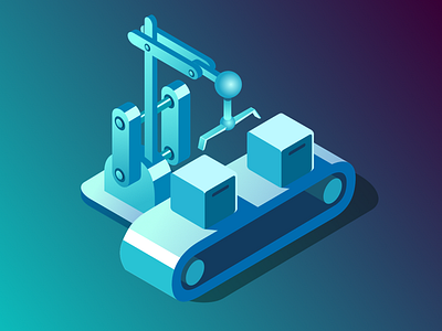 Illustration of Automation​ artwork automation design graphic illustration isometric isometry sketch