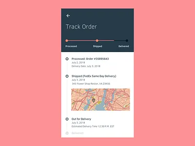 5 Days, 5 Designs: Day 5 flowers material design pink sign in timeline track order ui