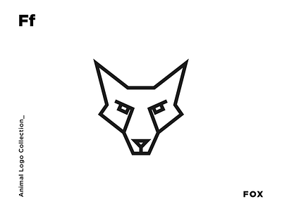 F for Fox animal fox grid identity line art logo logomark minimal monogram