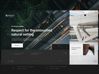 Bricks Development Blog animation architecture blog building creative grid photographer style transition ui ux