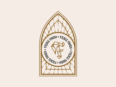 Fierce Faith badge illustration letter logo shading type vector