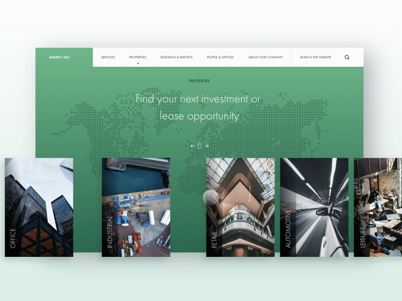 Real estate landing page animation card desktop framer gif green interaction landing real estate search tile ux